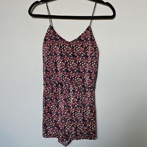 Xhilaration Crinkle Ditsy Floral Sleeveless V Neck Tiered Girly Romper XS